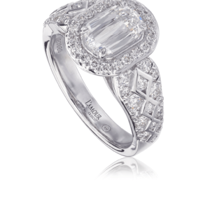 Vintage Inspired Diamond Engagement Ring with Deco Style Setting