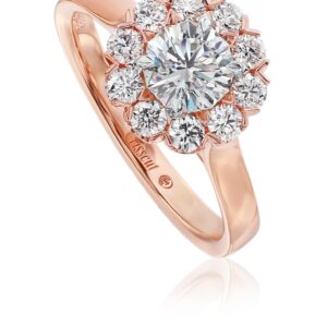 Rose Gold Round Diamond Halo Engagement Ring