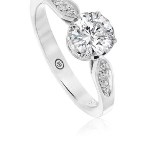 Simple Solitaire Engagement Ring Setting with Round Diamonds