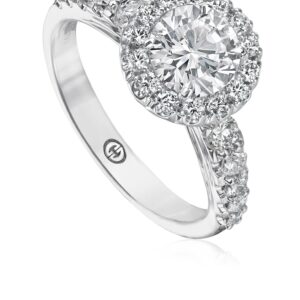 Halo Engagement Ring Setting with Halo and Round Diamond Band