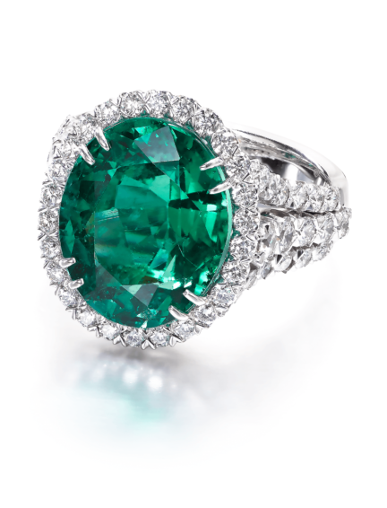 Christopher Designs Oval Green Emerald Fashion Ring (510-OV-EM_S1399 ...