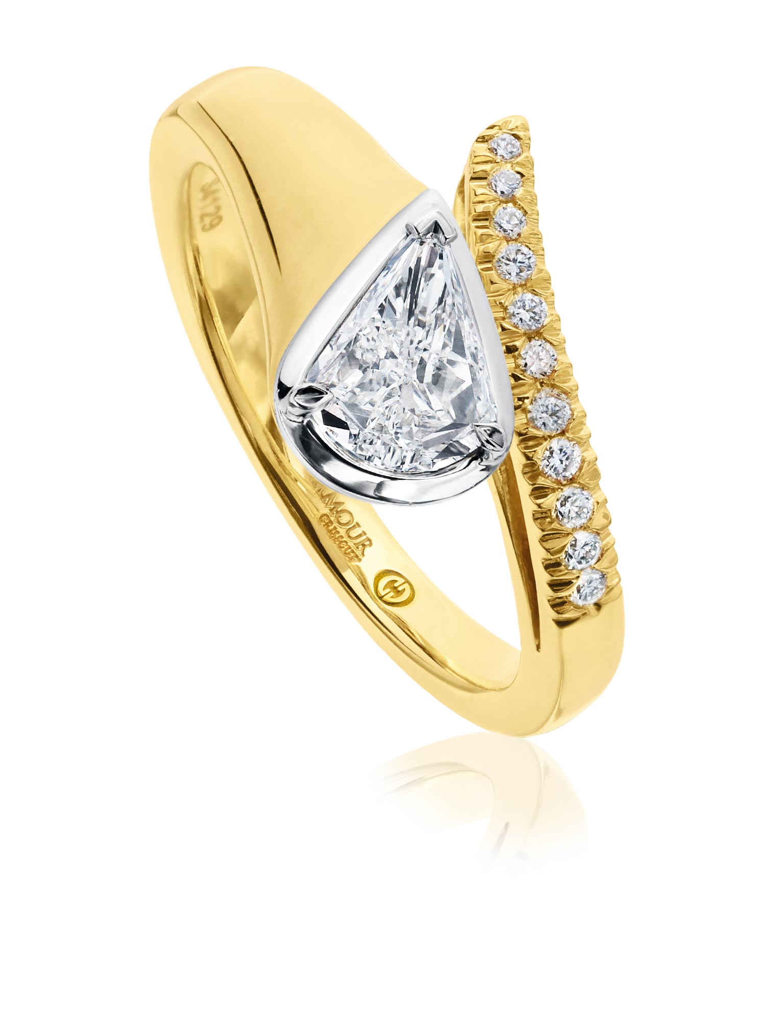 L’Amour Crisscut® Pear Shape Diamond Engagement Ring (L606-LPE050 ...